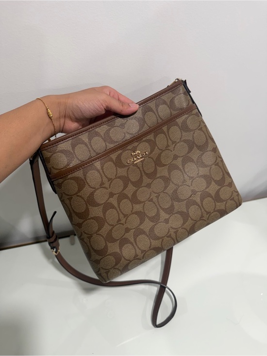 Coach Handbags - COACH Brown Signature Canvas Crossbody